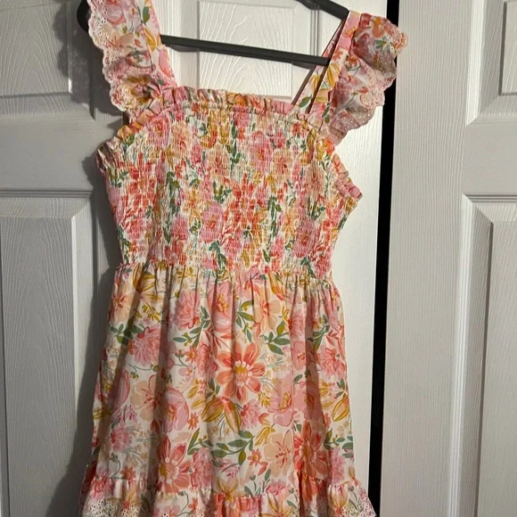 NWOT Haute Hippie Orange and Pink Smocked Tiered Sundress - Picture 4 of 13
